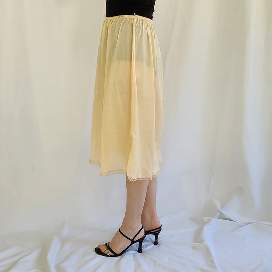 70s Nude Knee Length Slip