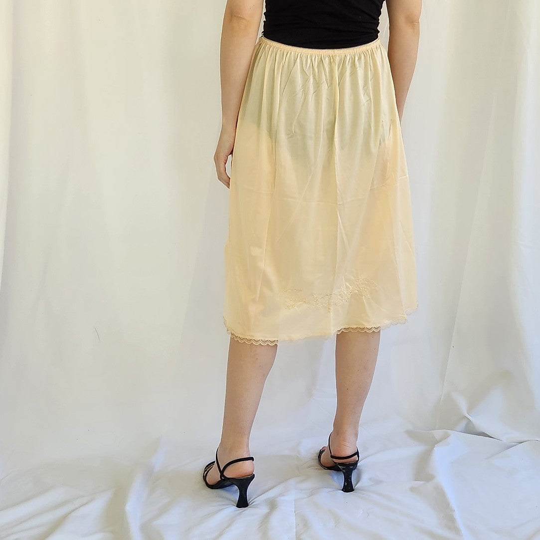 70s Nude Knee Length Slip