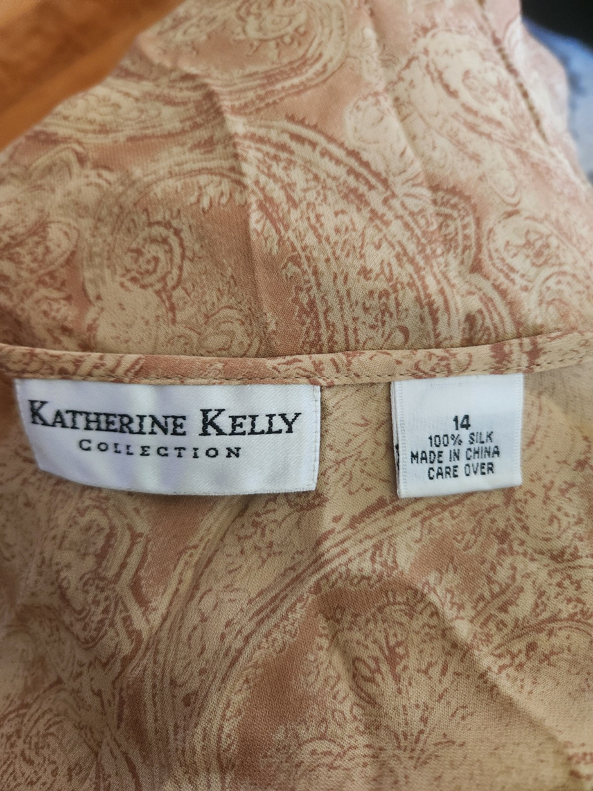 90s Yellow Silk Paisley Blouse