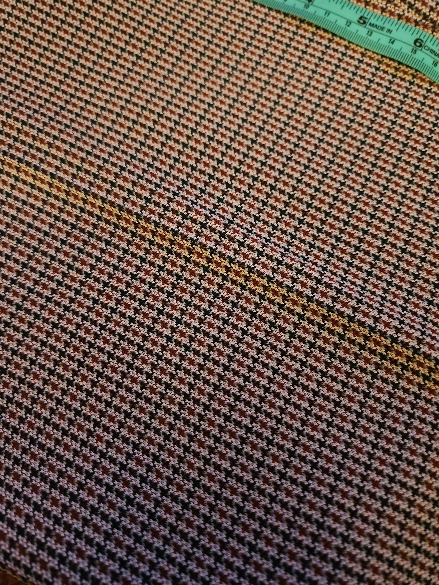 70s Brown and Green Houndstooth Pleated Pants