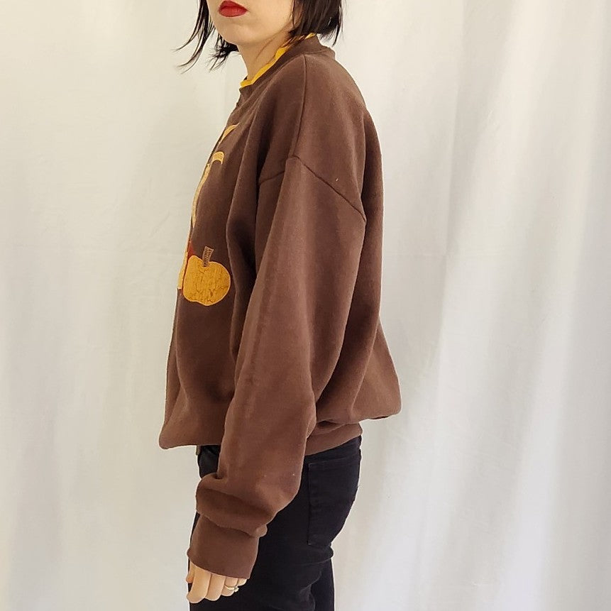 90s/00s Brown Pumpkin Theme Sweatshirt