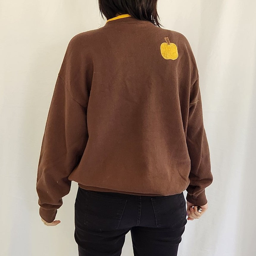 90s/00s Brown Pumpkin Theme Sweatshirt