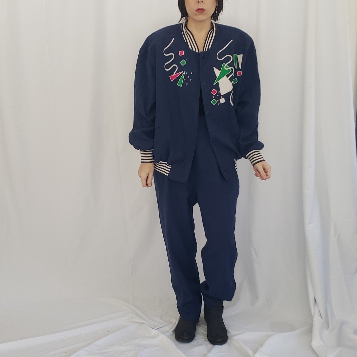 80s/90s Blue Pants and Jacket Set