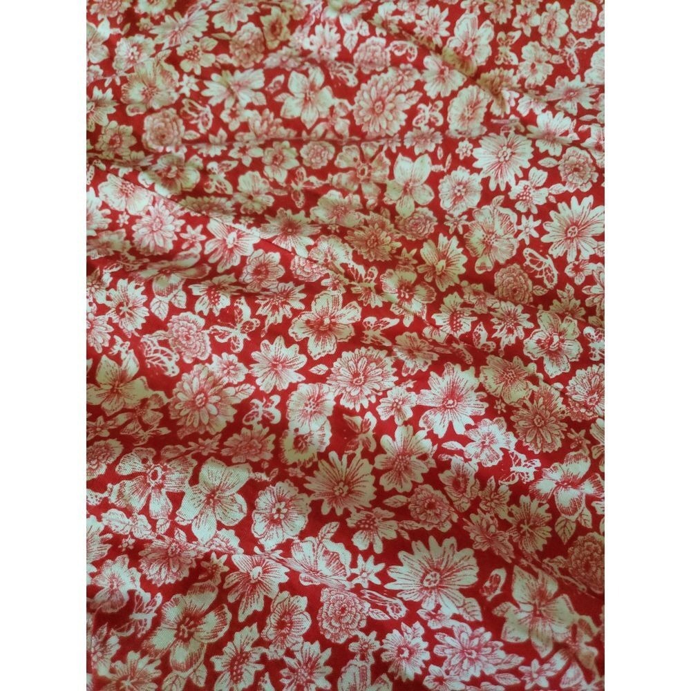 60s Red and White Floral Romper