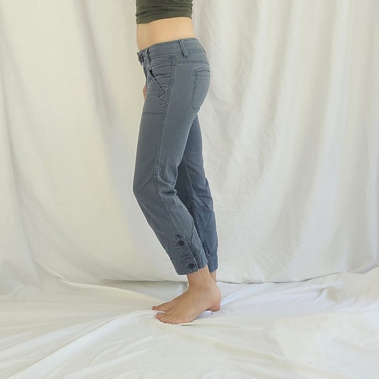 Y2K Hollister Low Rise Cropped Blue Cotton Pants