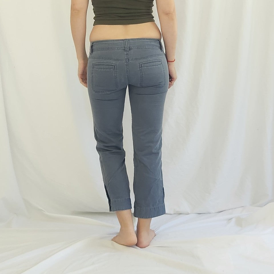 Y2K Hollister Low Rise Cropped Blue Cotton Pants