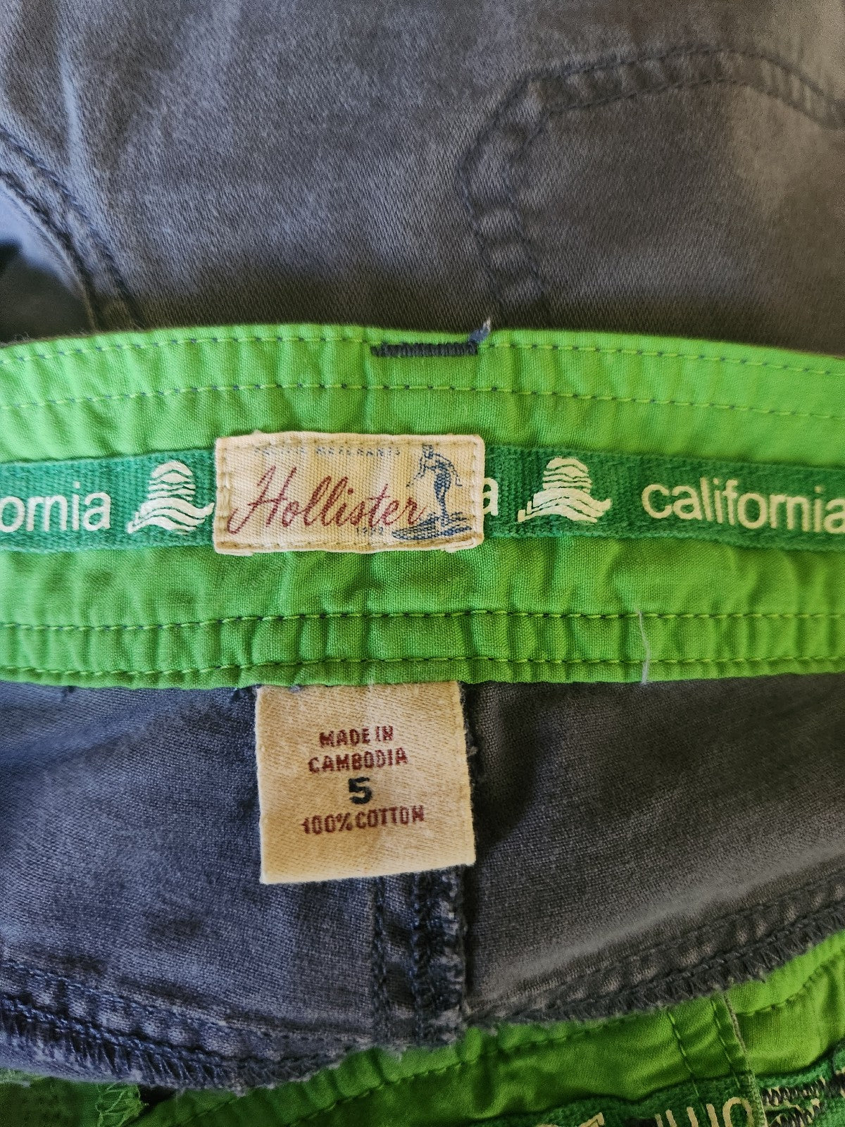 Y2K Hollister Low Rise Cropped Blue Cotton Pants