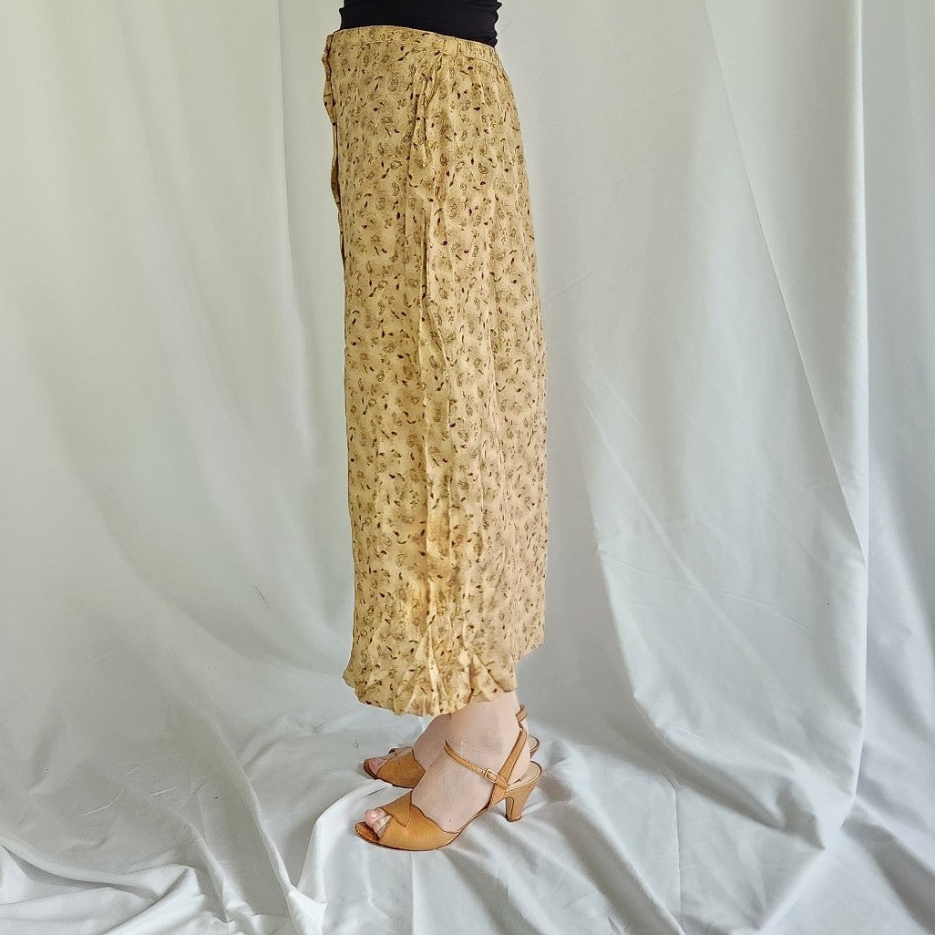 90s/Y2K Paisley Rayon Button Down Skirt