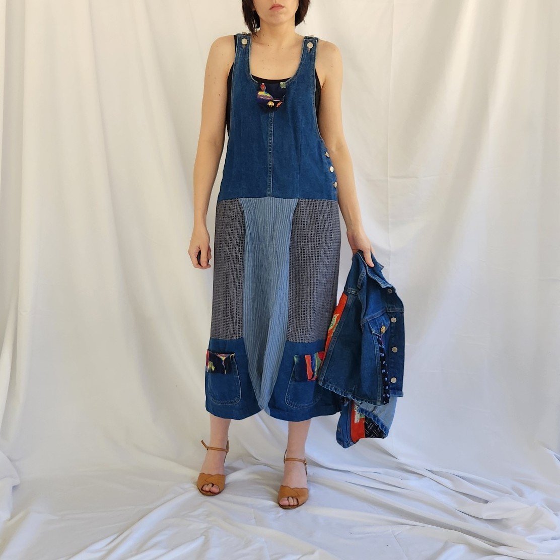 90s/Y2K Denim Jumper and Vest Set