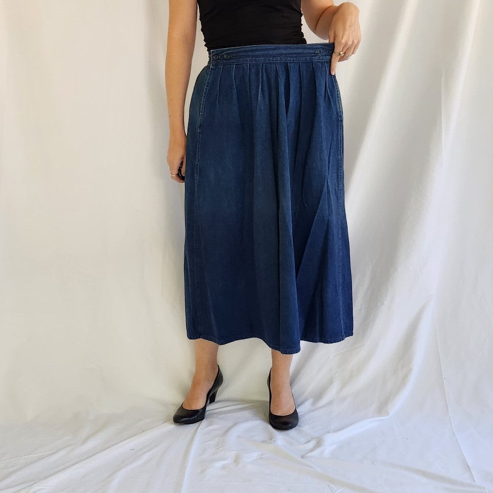 90s Denim Midi Skirt