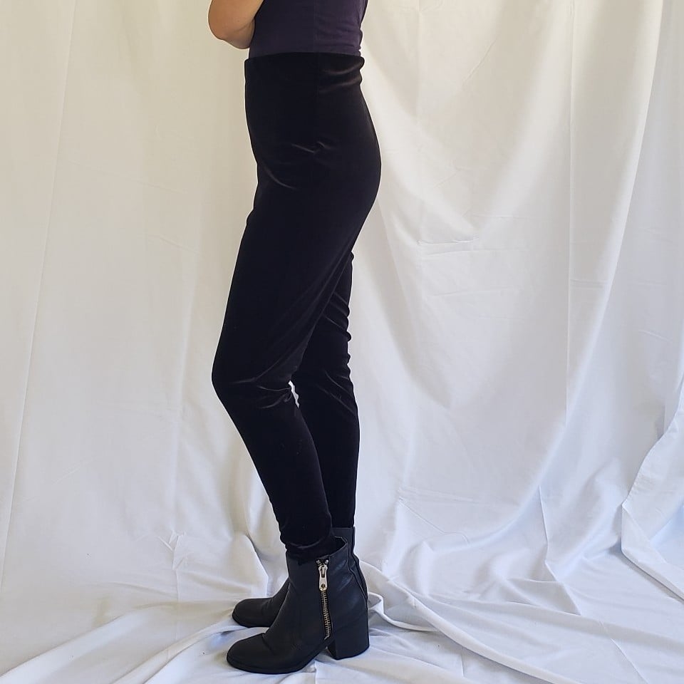 Ann Taylor Black Velvet Leggings