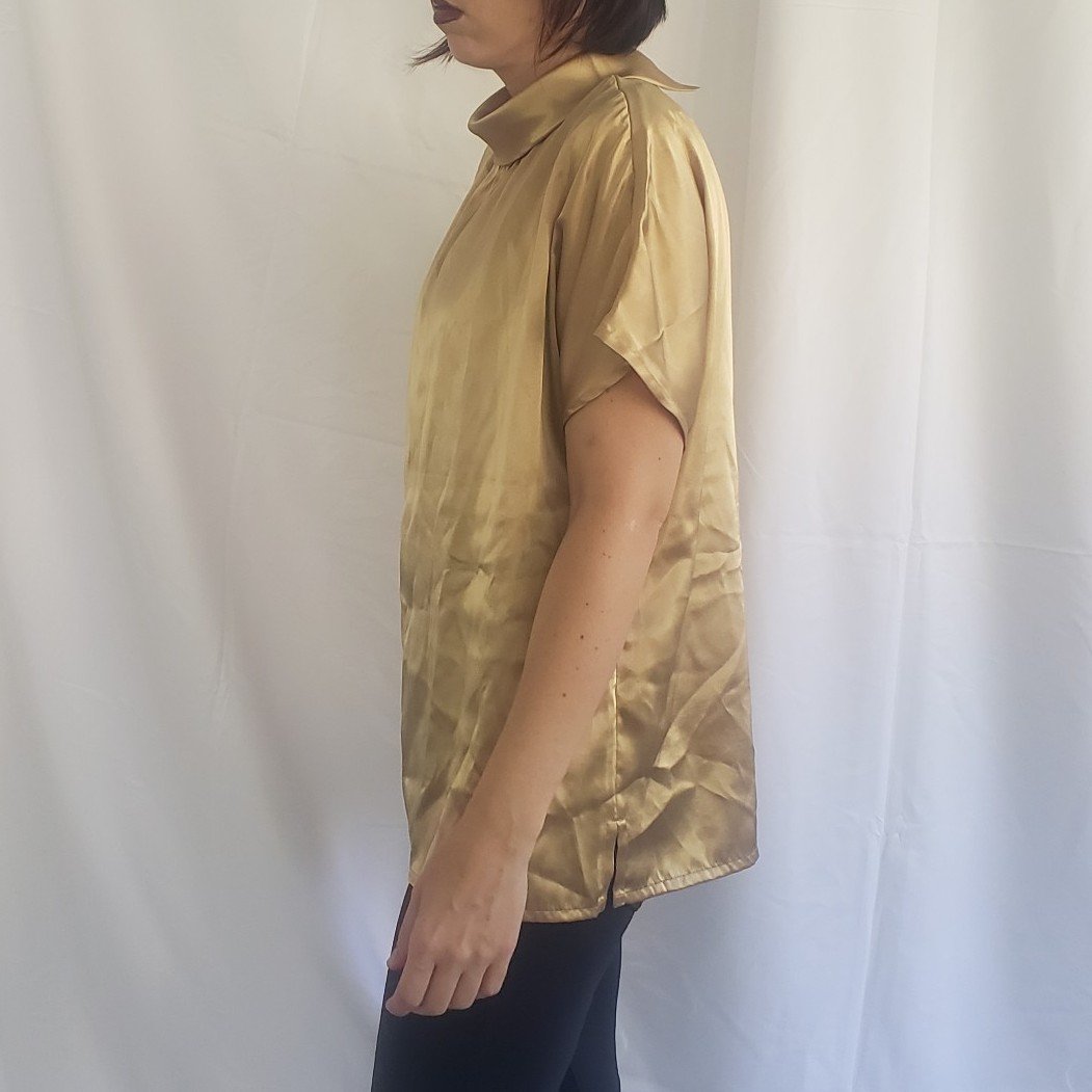 90s Gold Satin Blouse