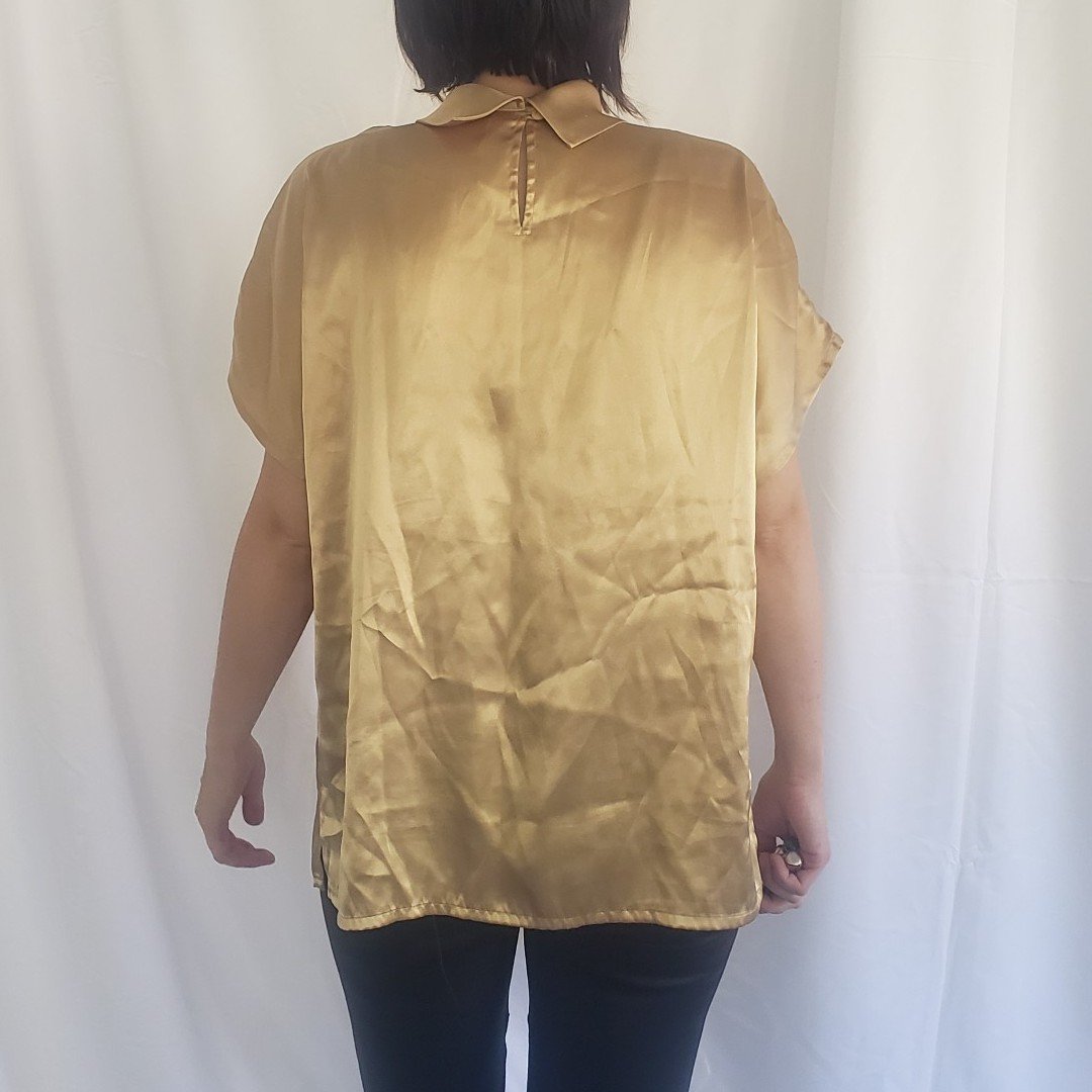 90s Gold Satin Blouse