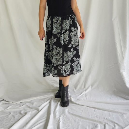 70s/80s (?) Hand Made Brown Velvet Button Down Maxi Skirt