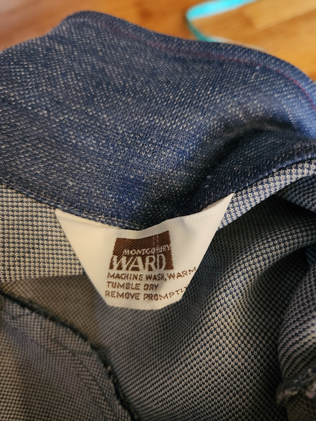 70s Blue Western Style Button Down