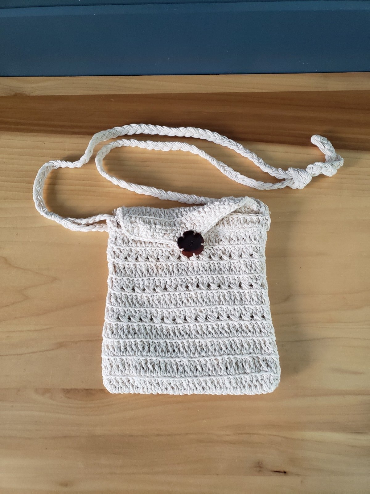 White Boho Crochet Crossbody Purse
