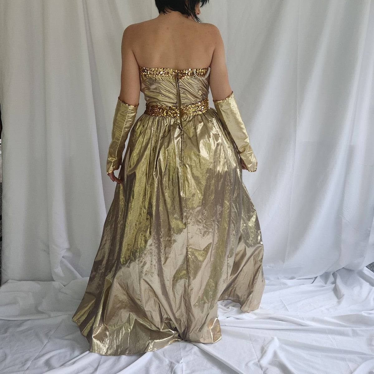 70s/80s Gold Strapless Gown