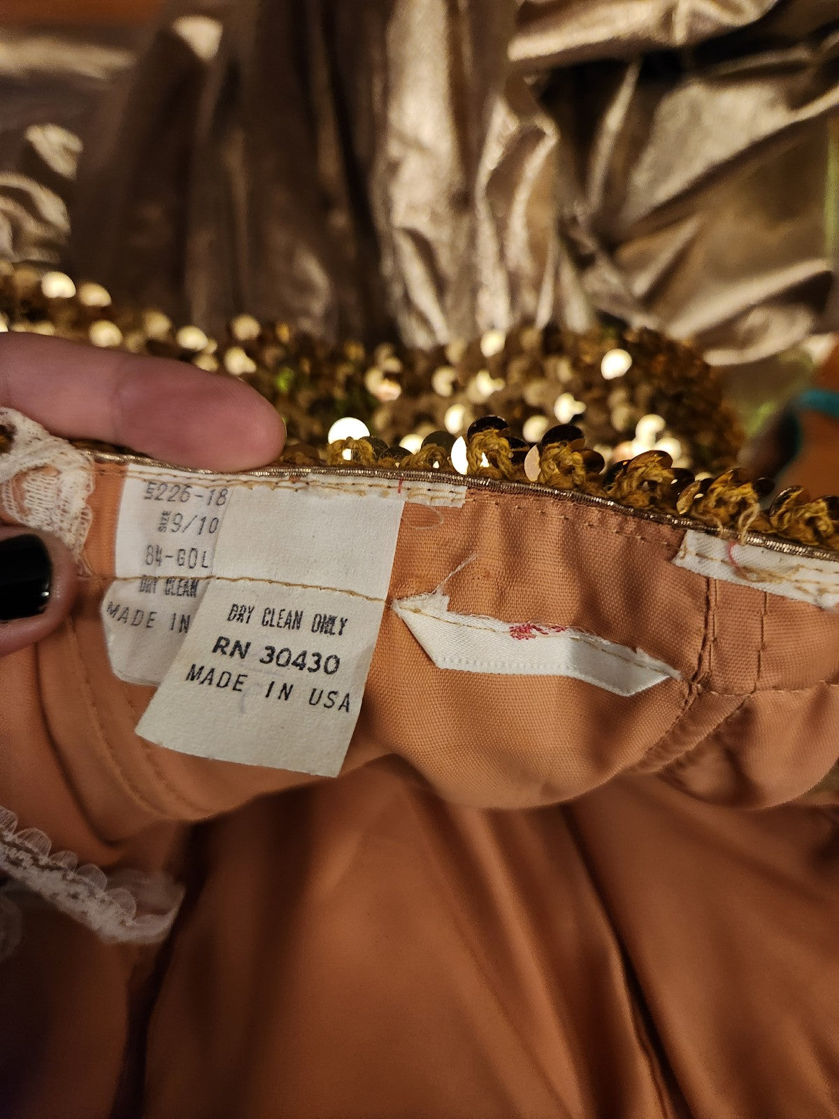 70s/80s Gold Strapless Gown