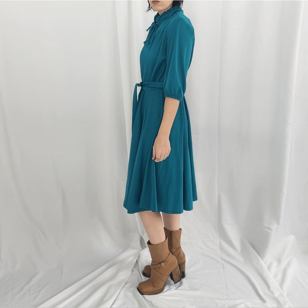 70s Teal Casual Dress