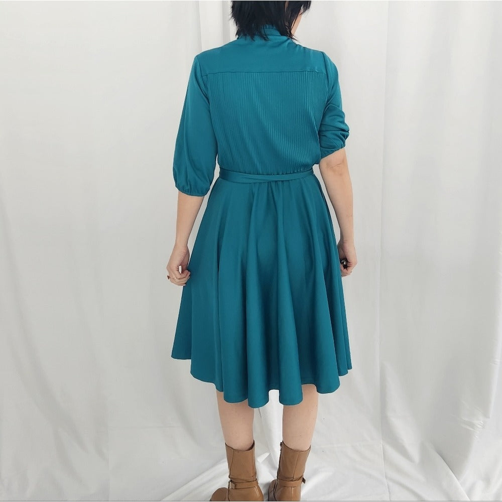 70s Teal Casual Dress