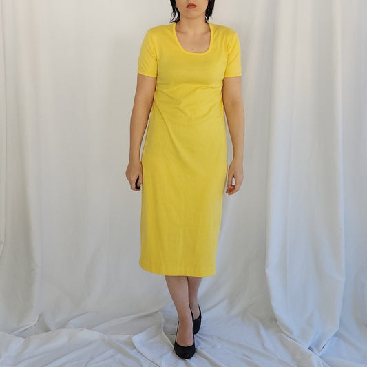 90s Yellow Tee Shirt Dress
