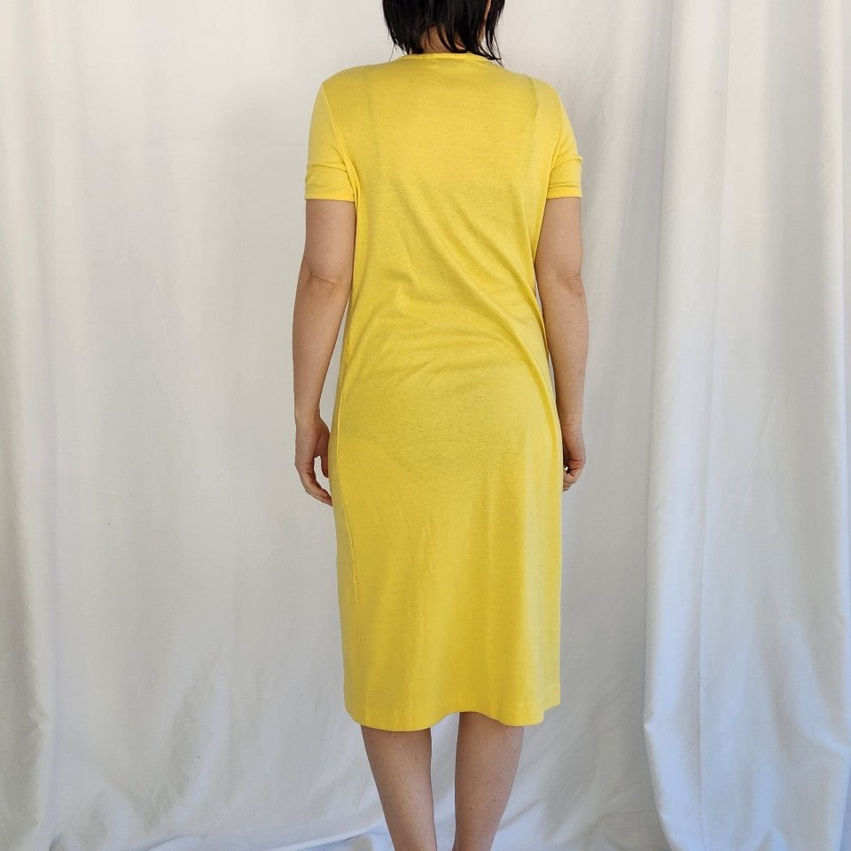 90s Yellow Tee Shirt Dress