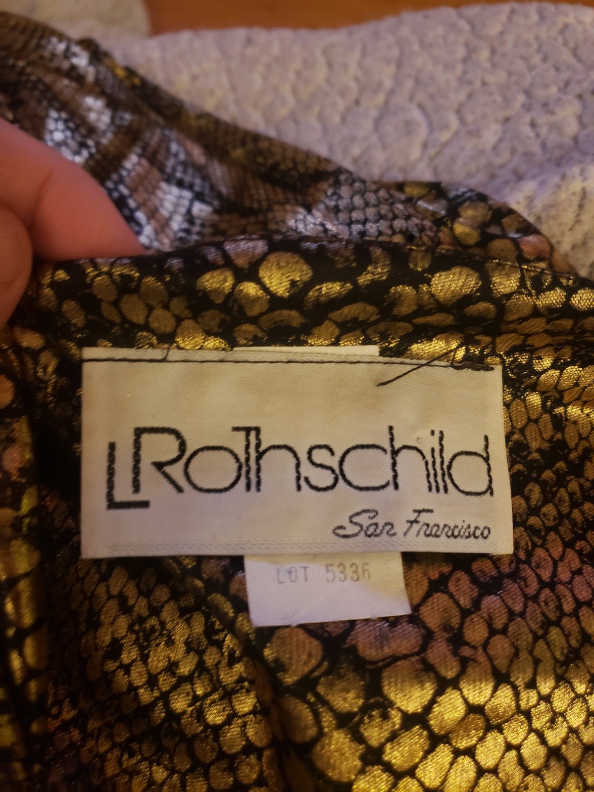 80s Gold and Black Snakeskin Print Top