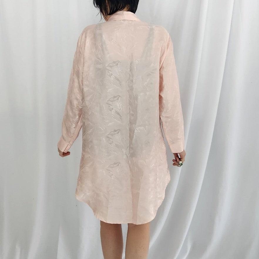 90s Pink Double Breasted Nightgown