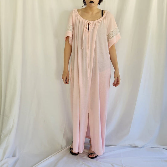 80s Pink Terrycloth Nightgown or Robe
