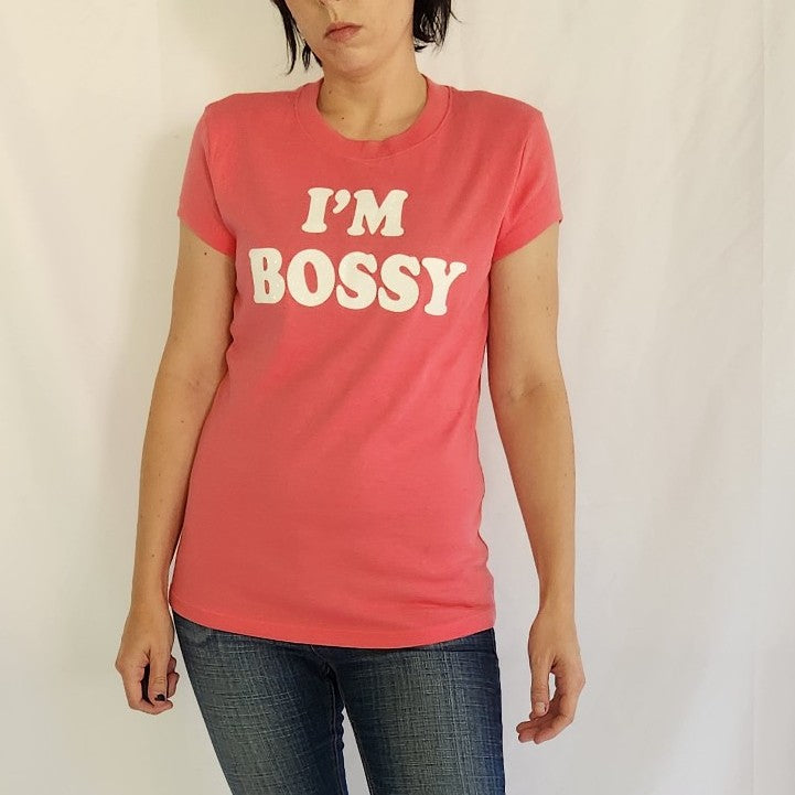 Y2K "I'm Bossy" Pink Graphic Tee