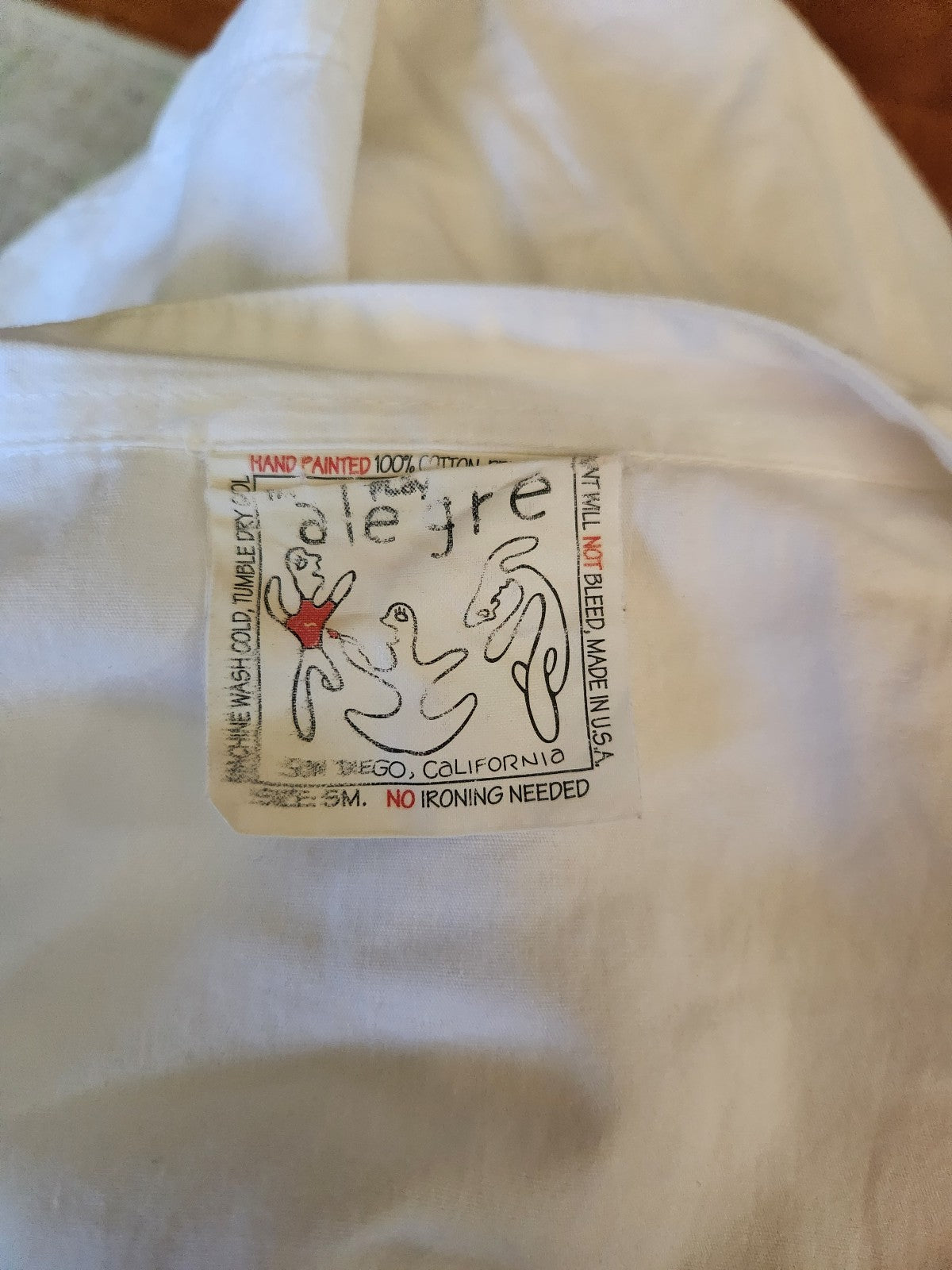 90s White, Pink, and Yellow Hand Painted Blouse