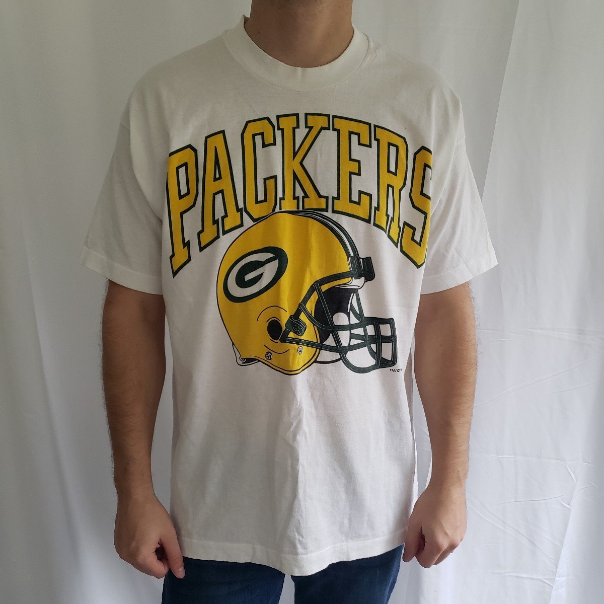 90s Green Bay Packers Single Stitch White Tee