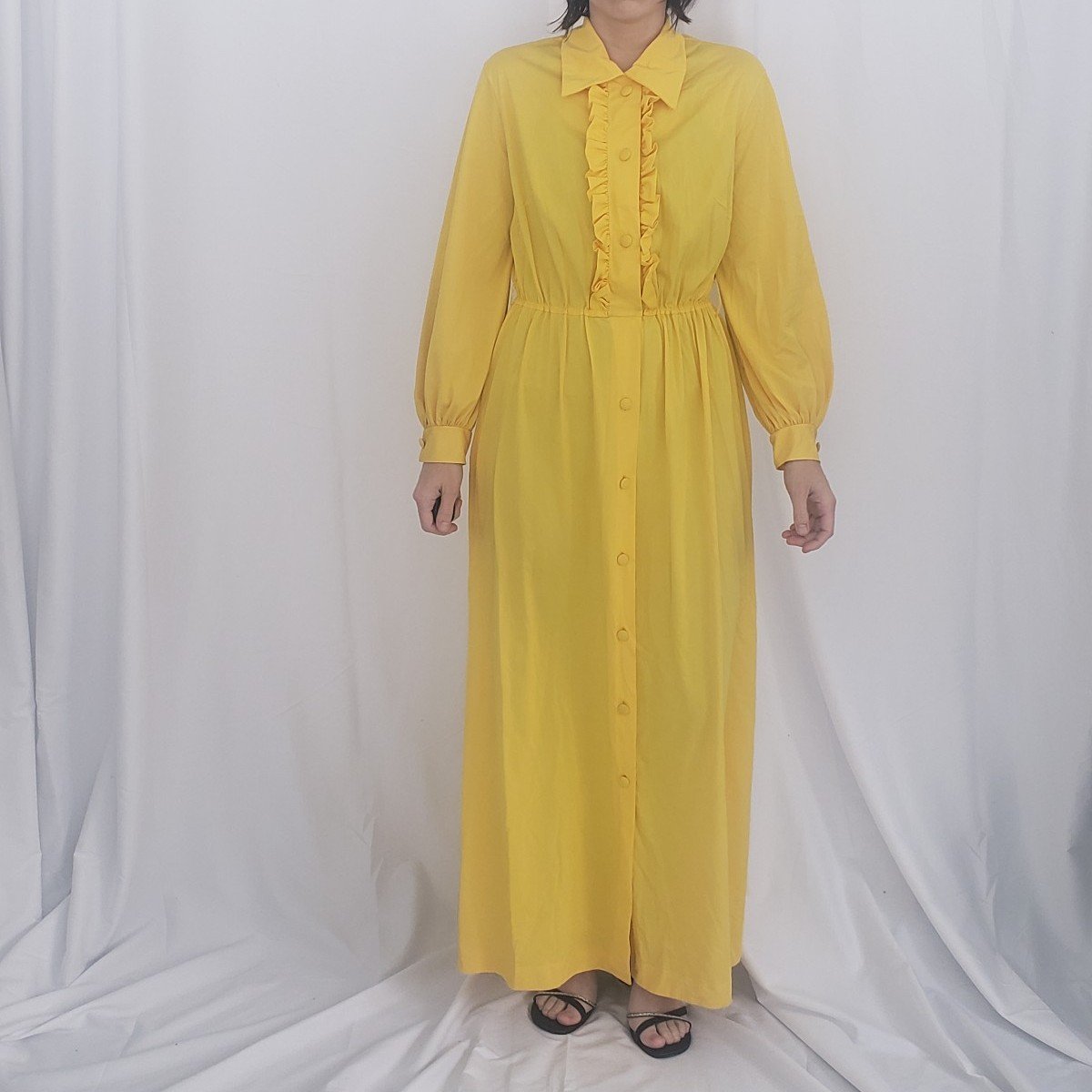 70s Yellow Hostess Dress