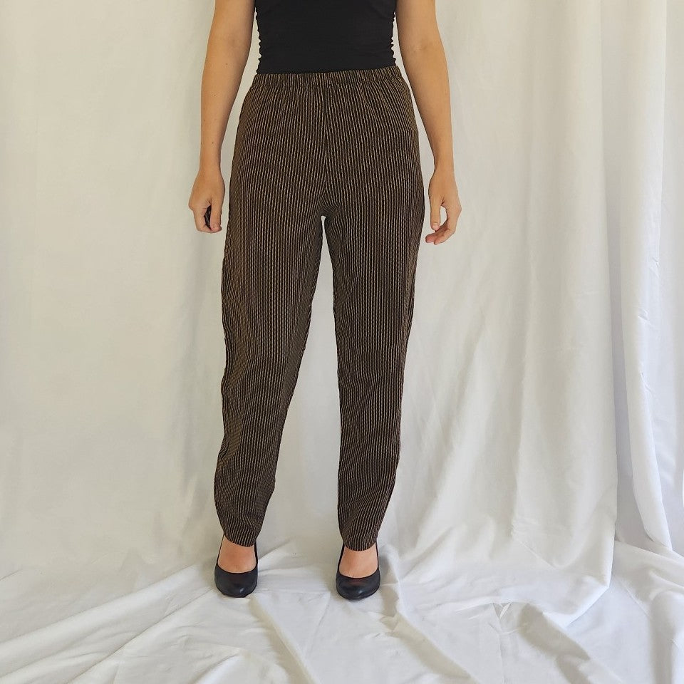 80s Brown Striped Pants