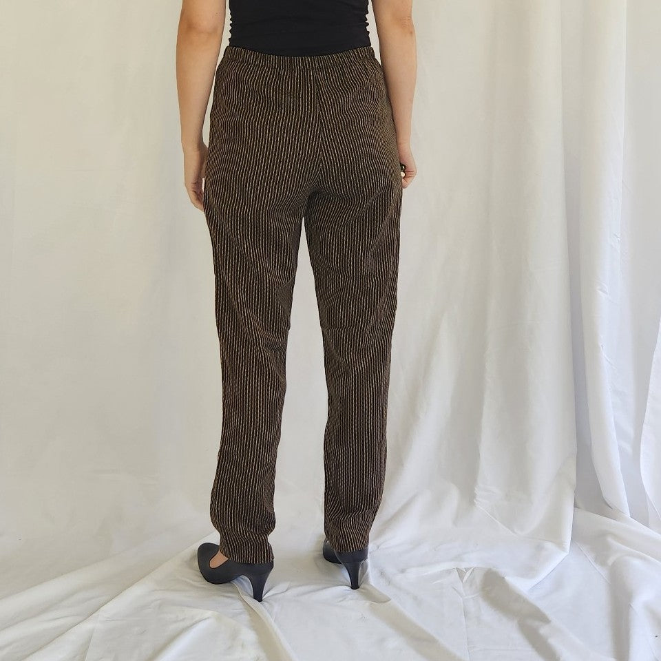 80s Brown Striped Pants