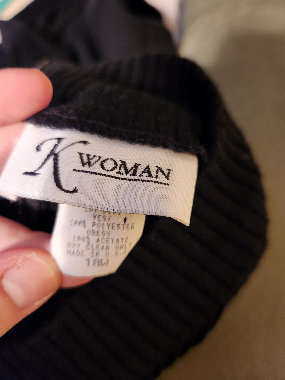 90s Black Ribbed Sweater Dress