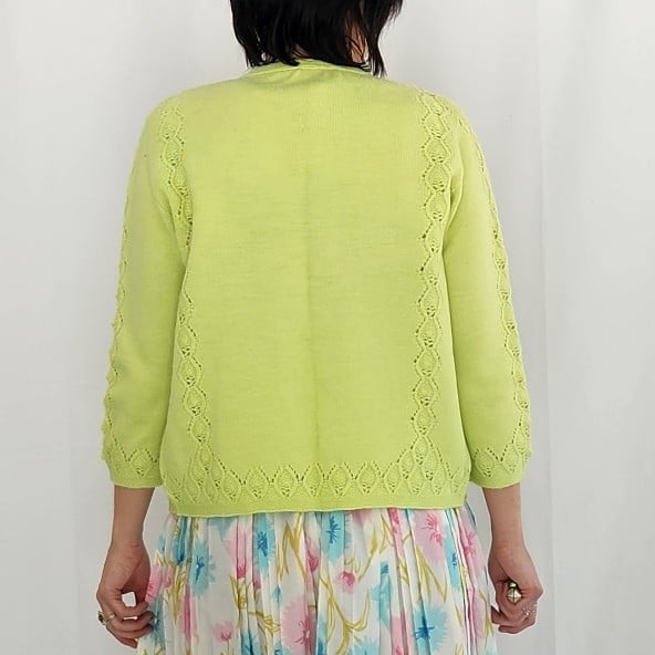 60s Lime Green Cardigan