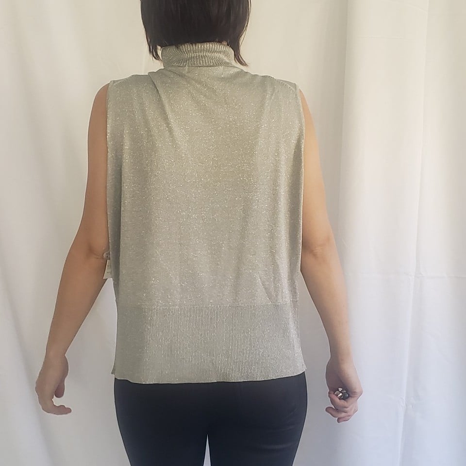 NwT Silver Silk Sleeveless Blouse