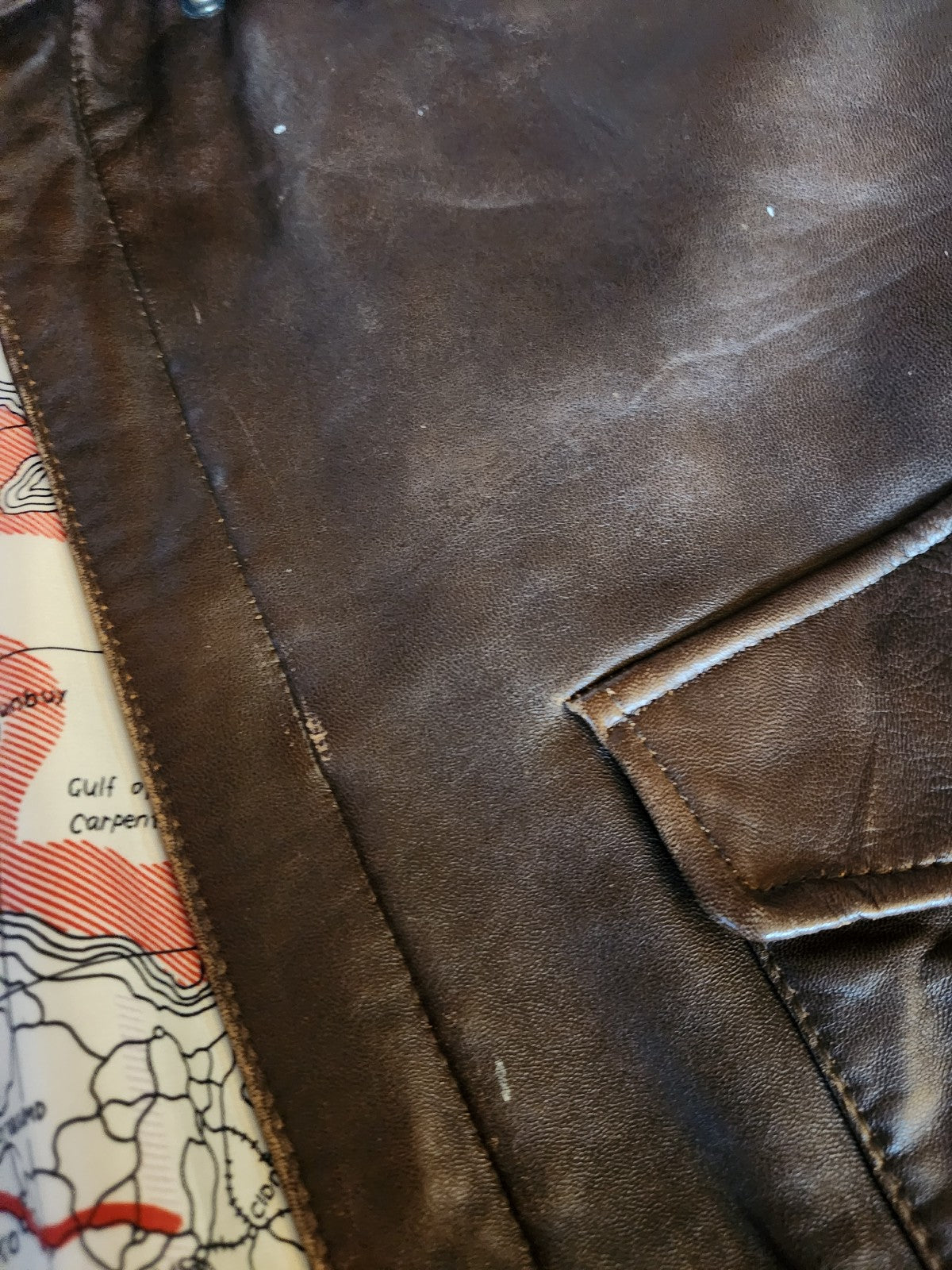 80s Brown Leather Bomber Jacket