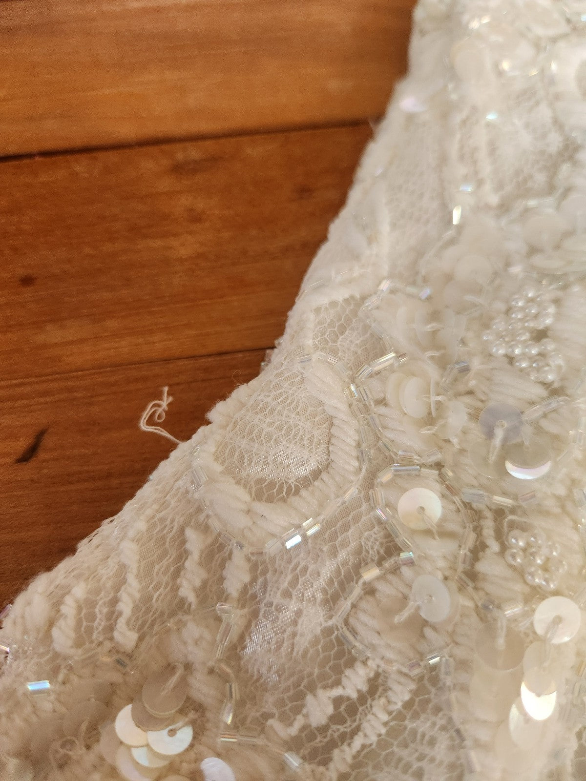 90s Ivory Beaded Scala Dress