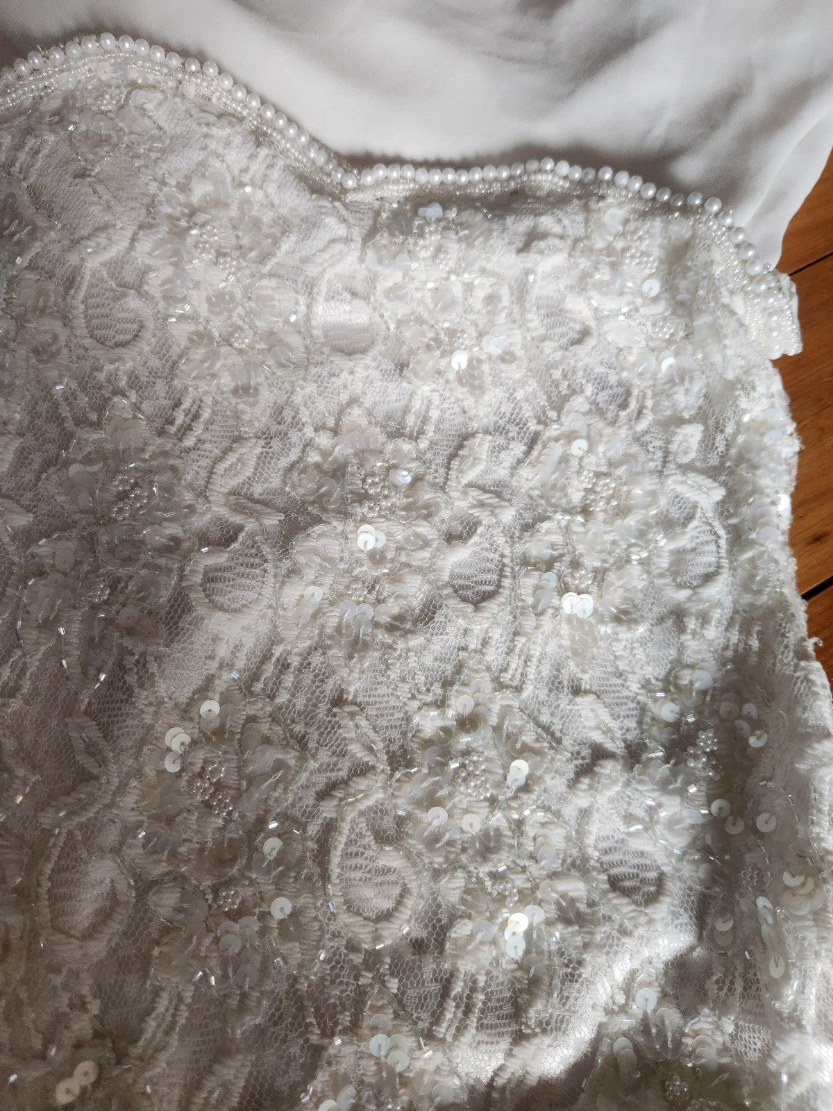 90s Ivory Beaded Scala Dress