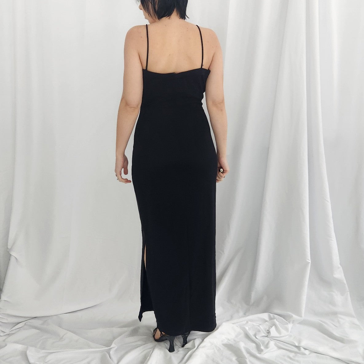 Y2K Black Slinky Prom Dress