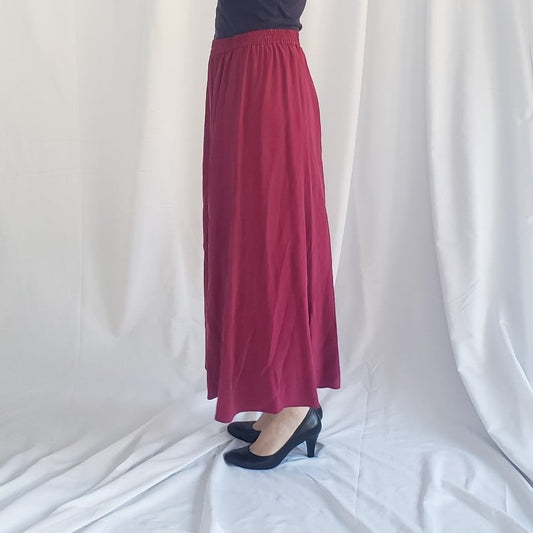 90s Pink Silk Maxi Skirt