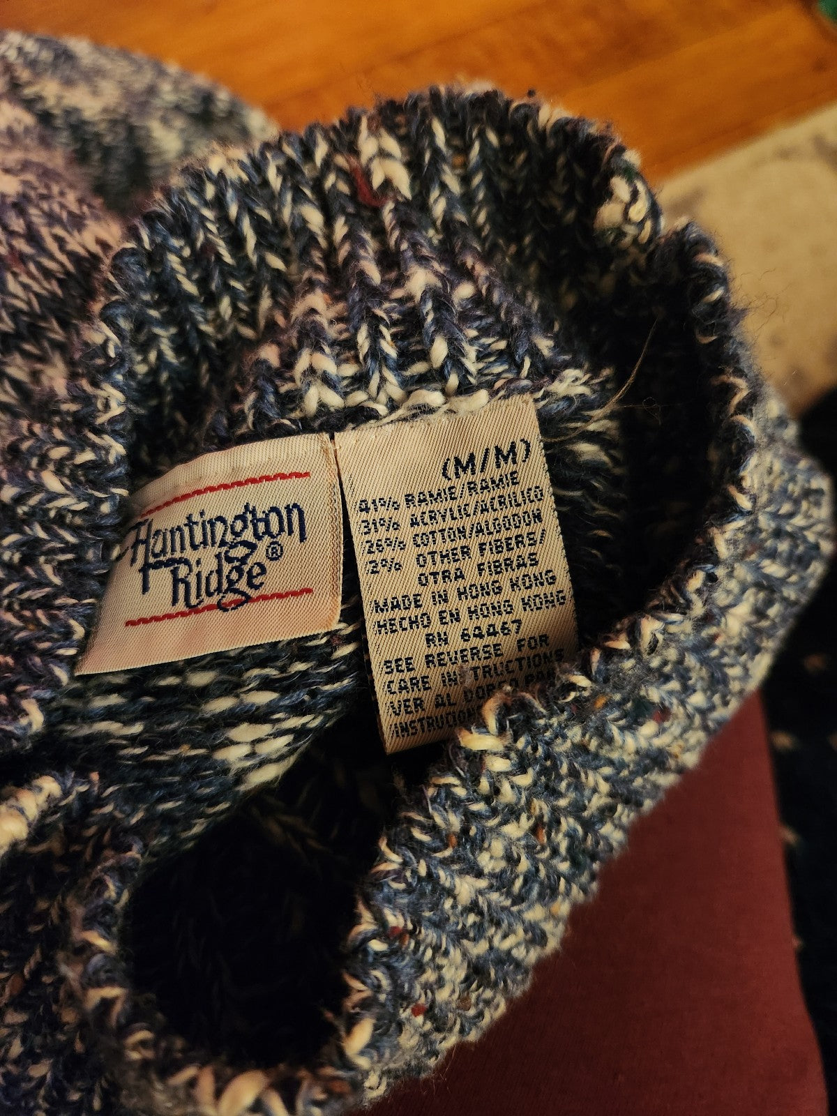 90s Blue and White Oversize Sweater