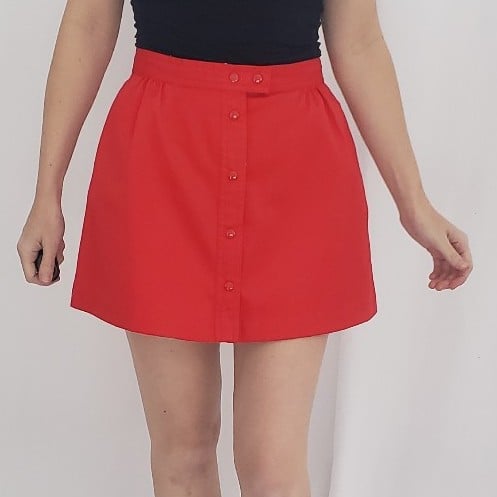 80s  Red Mini Skirt
