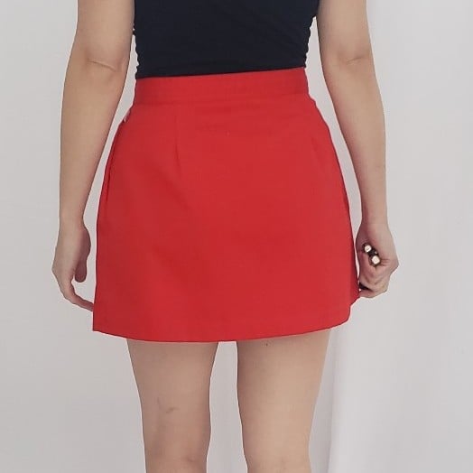 80s  Red Mini Skirt