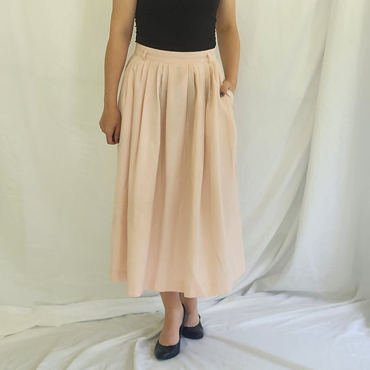 90s Pale Pink Midi Skirt