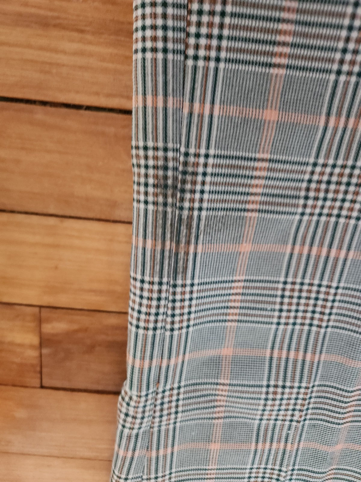 70s Green and Orange Plaid Trousers