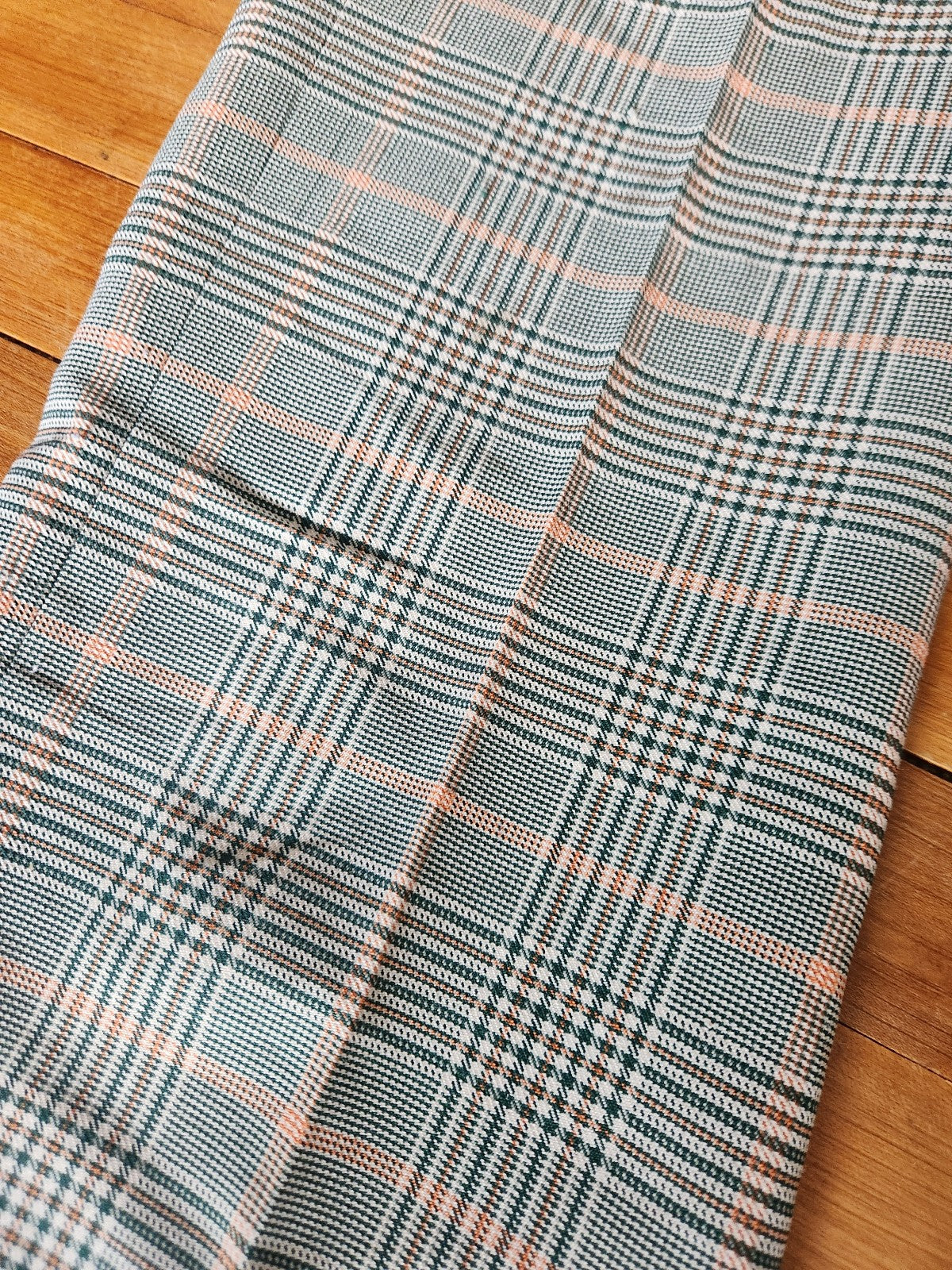 70s Green and Orange Plaid Trousers