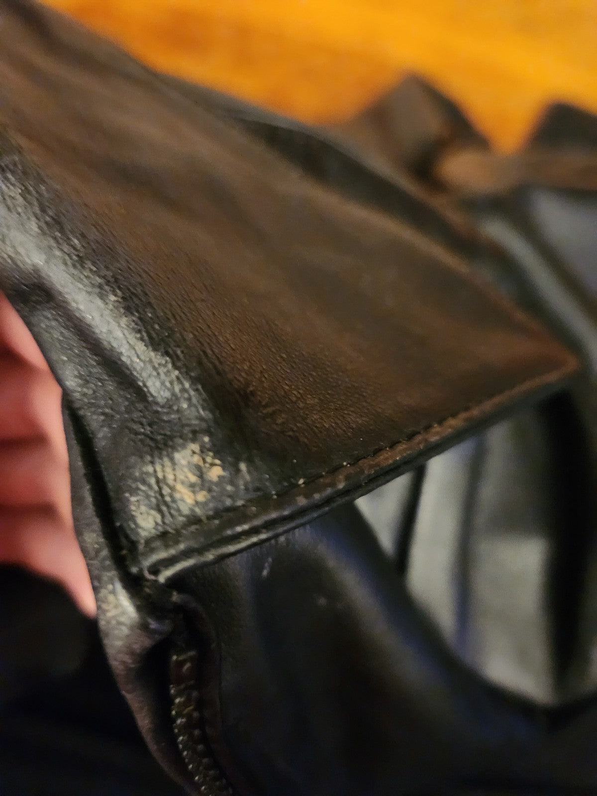 00s Black Leather Zip Up Jacket